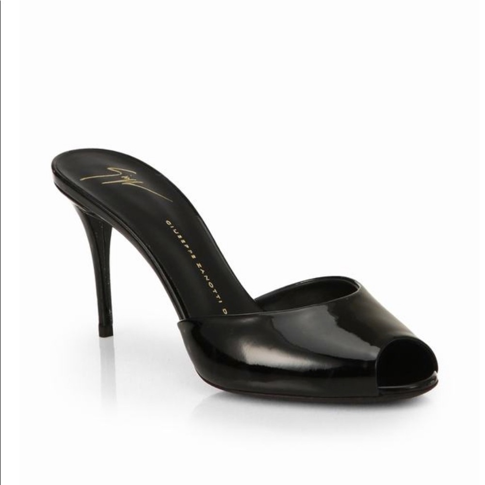 SOLD ❤️Host pick❤️- NEW- Giuseppe Zanotti Black Mid-Heel Mules with Rhinestones - Picture 4 of 4